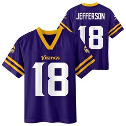 NFL Minnesota Vikings Justin Jefferson Boys' Short Sleeve Jersey - L