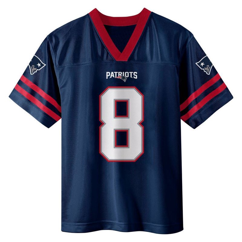 slide 2 of 3, NFL New England Patriots Boys' Short Sleeve Jersey - M, 1 ct