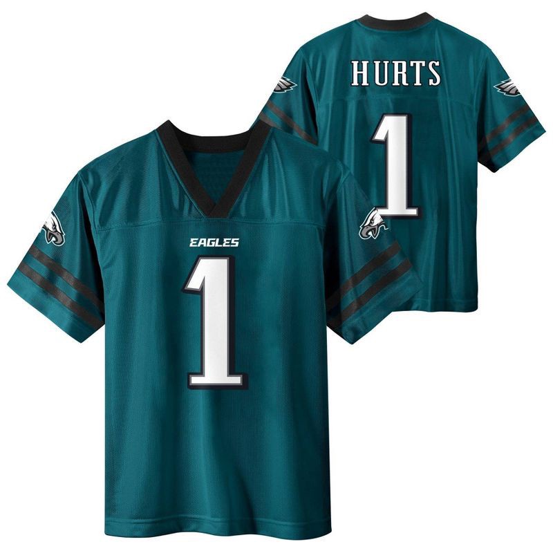 slide 1 of 3, NFL Philadelphia Eagles Jalen Hurts Boys' Short Sleeve Jersey - S, 1 ct