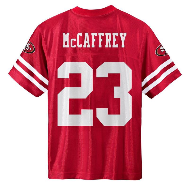 slide 3 of 3, NFL San Francisco 49ers Christian McCaffrey Boys' Short Sleeve Jersey - S, 1 ct