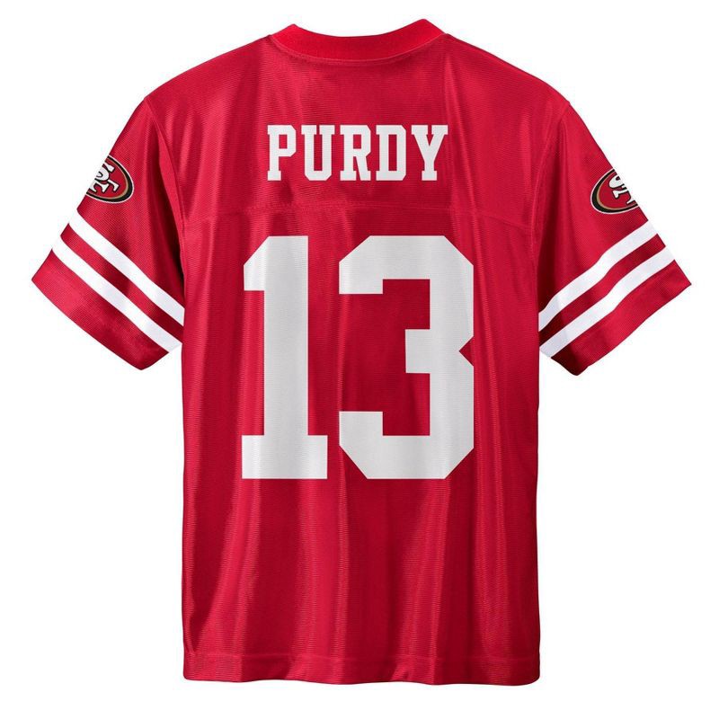 slide 3 of 3, NFL San Francisco 49ers Brock Purdy Boys' Short Sleeve Jersey - XL, 1 ct