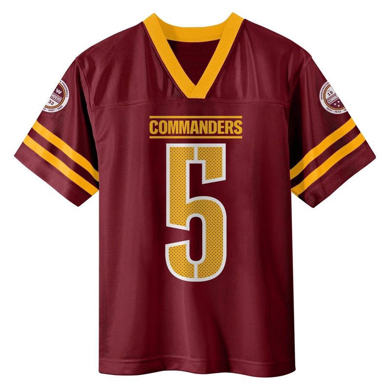 slide 2 of 3, NFL Washington Commanders Jayden Daniels Boys' Short Sleeve Jersey - XL, 1 ct