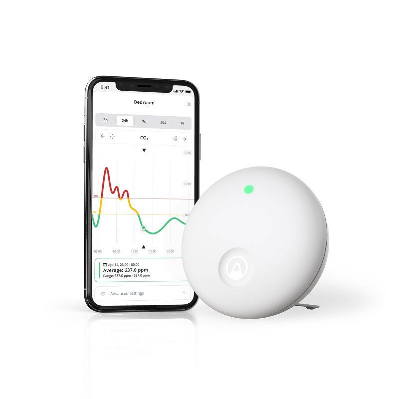 slide 2 of 11, Airthings Wave Enhance Indoor Air Quality Monitor, 1 ct