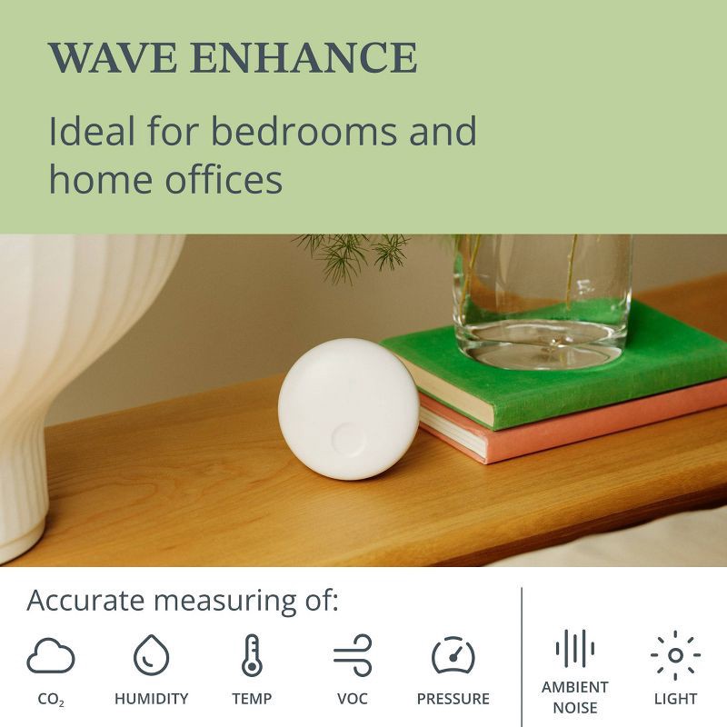 slide 3 of 11, Airthings Wave Enhance Indoor Air Quality Monitor, 1 ct
