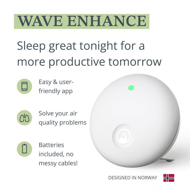 slide 5 of 11, Airthings Wave Enhance Indoor Air Quality Monitor, 1 ct