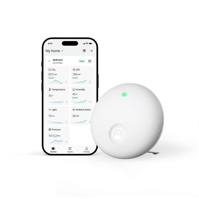 slide 11 of 12, Airthings Wave Enhance Indoor Air Quality Monitor, 1 ct