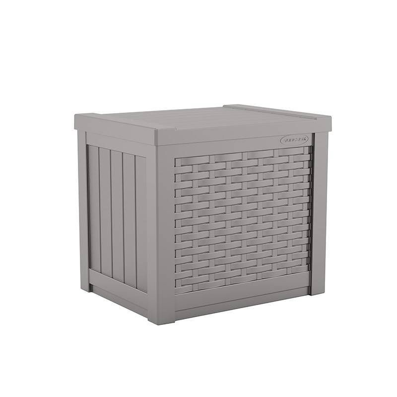 slide 1 of 4, Suncast 22gal Storage Deck Box with Seat Light Gray, 22 gal