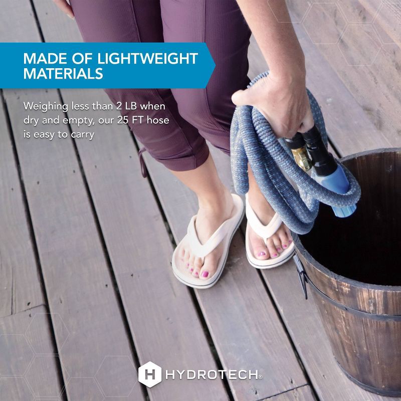 slide 5 of 5, HydroTech 25' Expandable Burst Proof Hose Blue, 1 ct