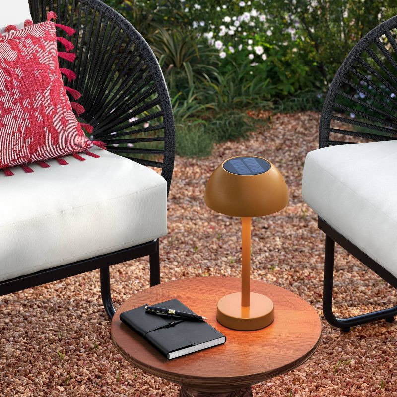 slide 2 of 4, Battery/Solar LED Outdoor Accent Table Lamp Brown - Threshold™, 1 ct