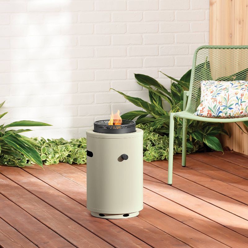 slide 2 of 4, 1lb Round LP Column Tabletop Fireplaces Tan - Room Essentials™, 1 lb