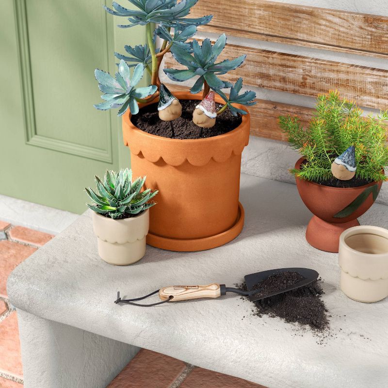 slide 2 of 5, 3pk Traditional Ceramic Gnome Pot Stake - Threshold™, 3 ct