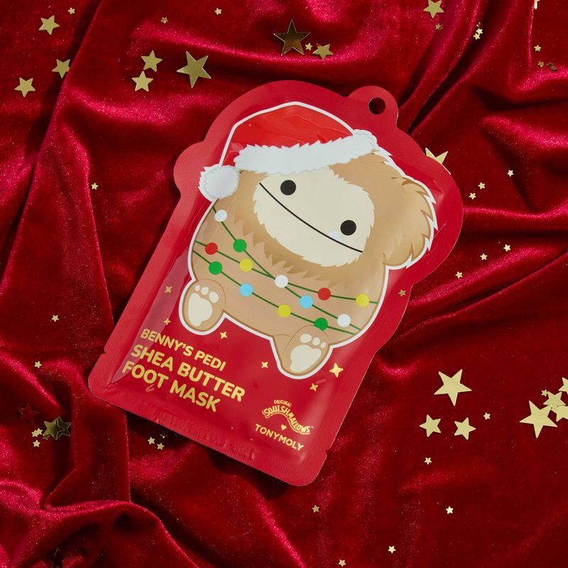 slide 2 of 5, TONYMOLY Pedi Foot Mask - Squishmallows Benny - Holiday Edition, 1 ct