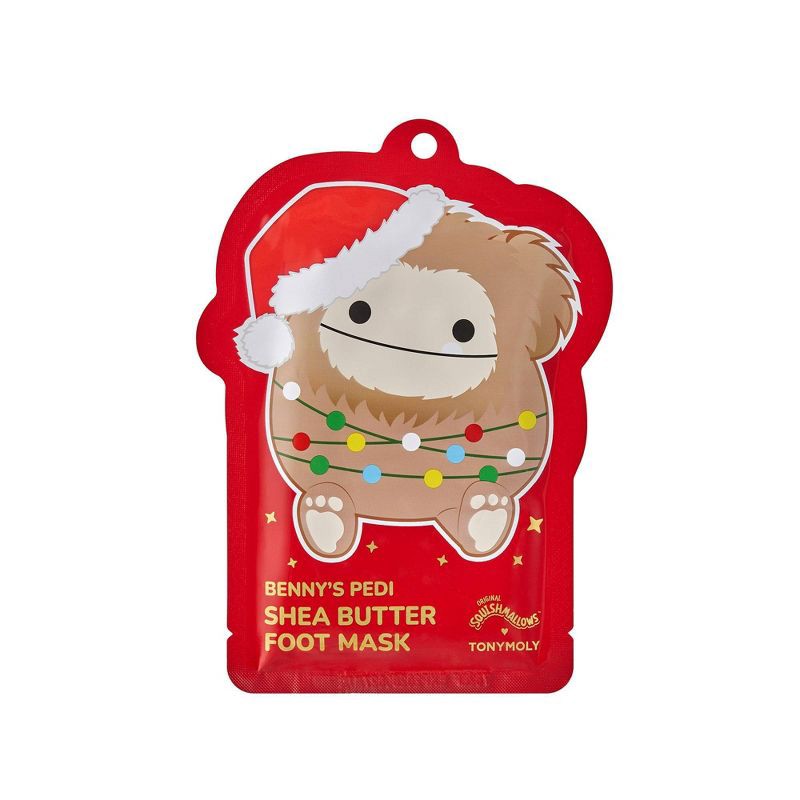 slide 1 of 5, TONYMOLY Pedi Foot Mask - Squishmallows Benny - Holiday Edition, 1 ct