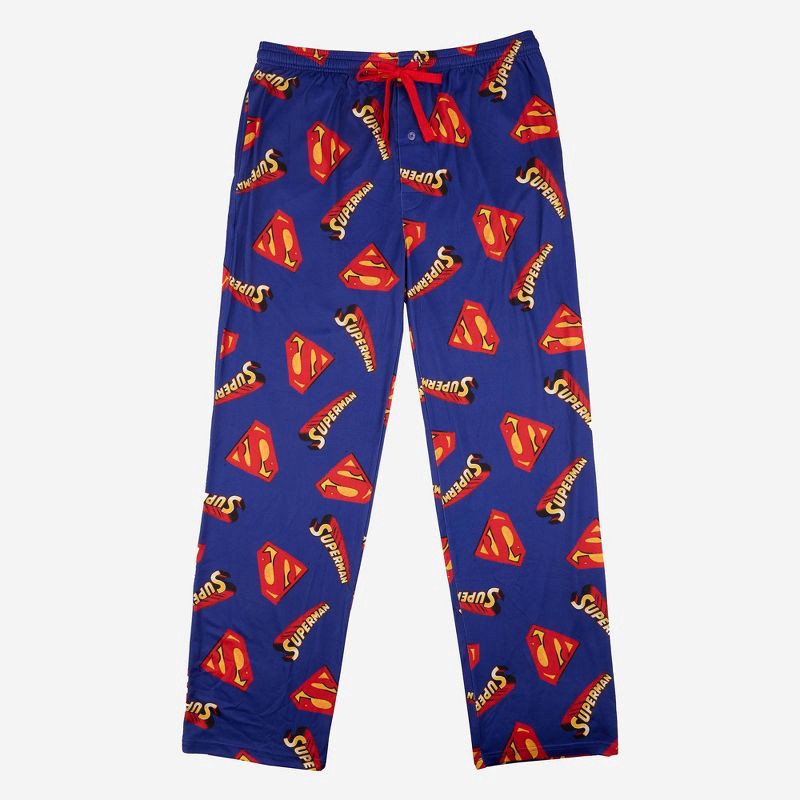 slide 2 of 3, Men's Superman Pajama Pants - Blue L, 1 ct