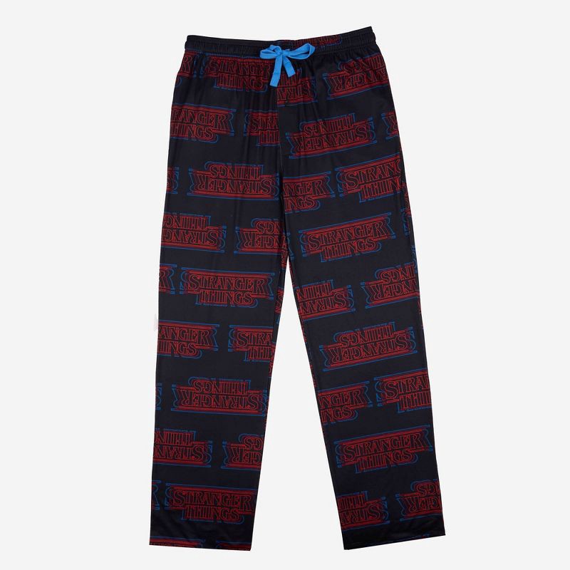 slide 1 of 3, Men's Stranger Things Pajama Pants - Black M, 1 ct