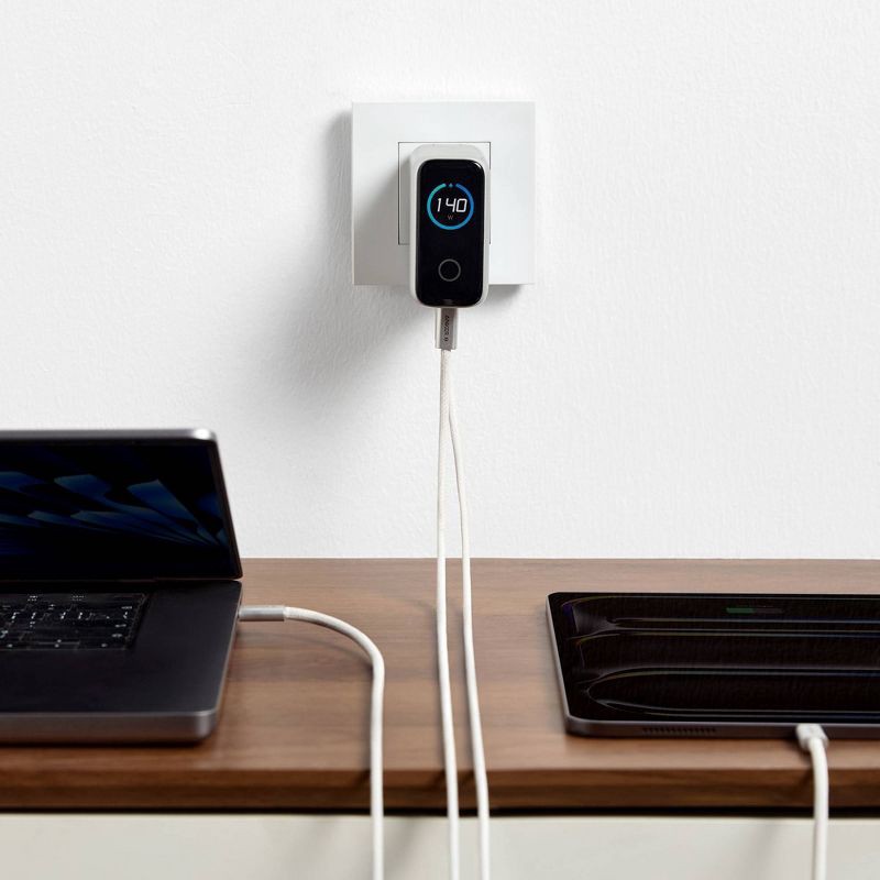 slide 5 of 6, Anker Charger 140W 4 Port with Digital Display: USB, USB-C, Lightweight, Quick Charge, 1 ct