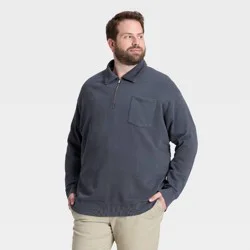 Men's Vintage 1/4 Zip Sweatshirt - Goodfellow & Co™ Dark Gray L