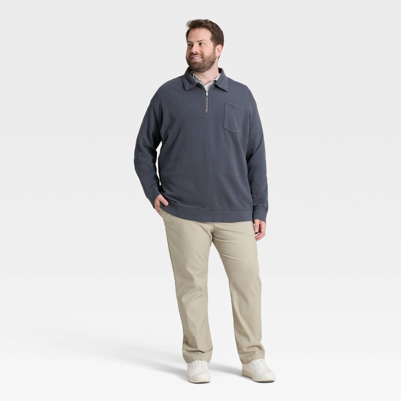 slide 3 of 3, Men's Vintage 1/4 Zip Sweatshirt - Goodfellow & Co™ Dark Gray XXL, 1 ct