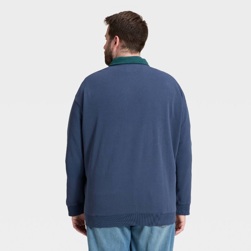 slide 2 of 3, Men's Vintage 1/4 Zip Sweatshirt - Goodfellow & Co™ Blue S, 1 ct