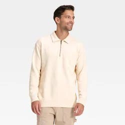 Men's Vintage 1/4 Zip Sweatshirt - Goodfellow & Co™ Off-White XL