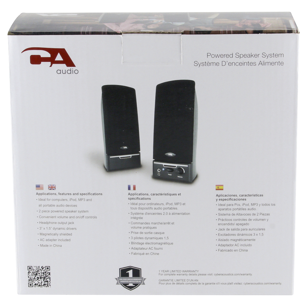 slide 4 of 5, Cyber AcousticsPowered Speaker System, 1 ct