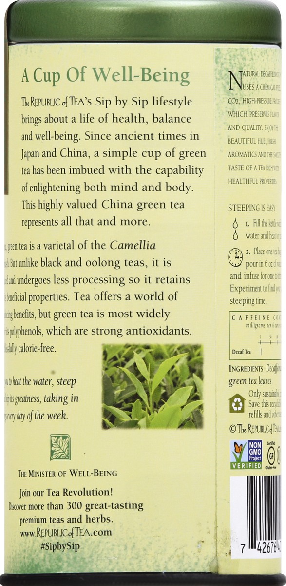 slide 2 of 12, The Republic of Tea Bags Decaf People's Green Tea 50 ea, 50 ct