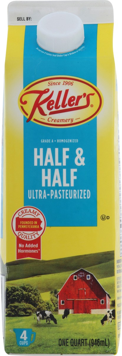 slide 9 of 13, Keller's Ultra-Pasteurized Half & Half 1 qt, 32 fl oz