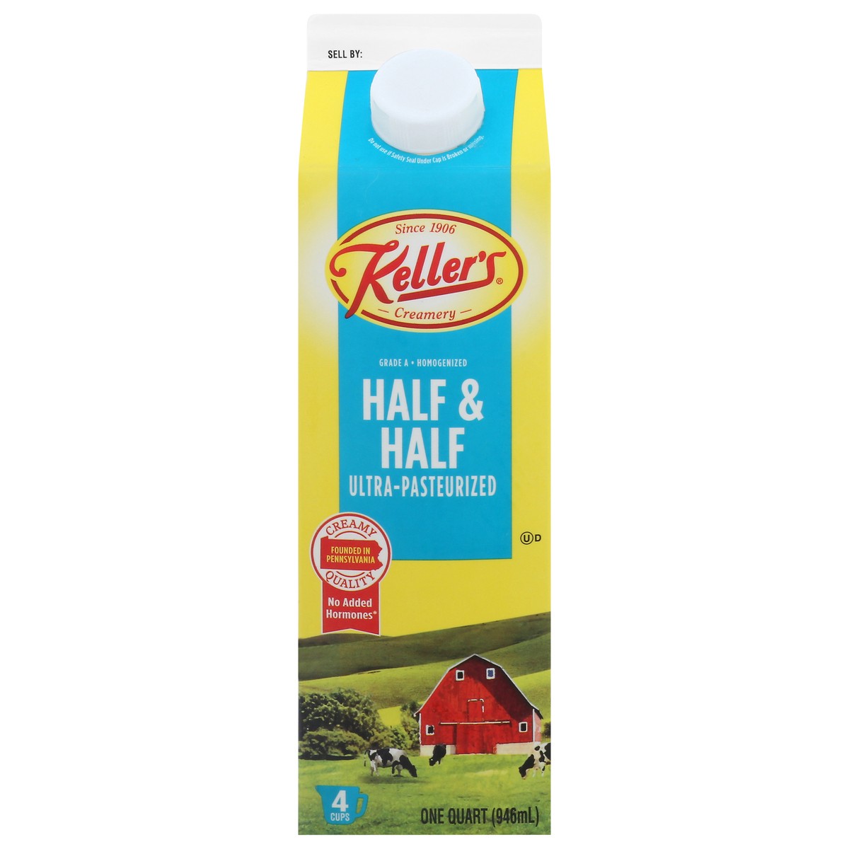 slide 2 of 13, Keller's Ultra-Pasteurized Half & Half 1 qt, 32 fl oz
