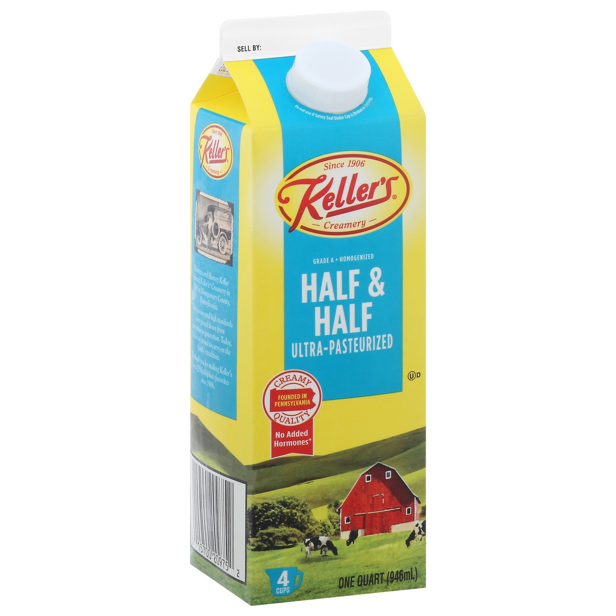 slide 13 of 13, Keller's Ultra-Pasteurized Half & Half 1 qt, 32 fl oz