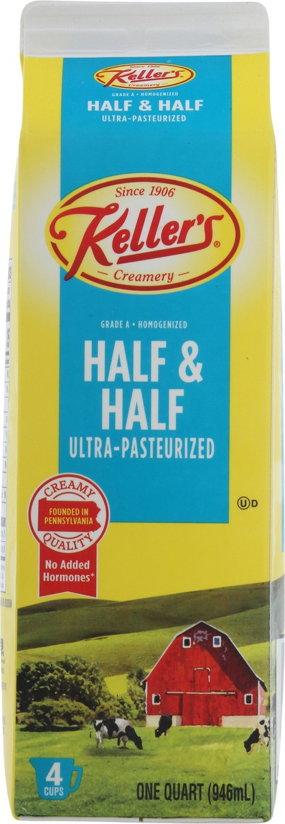 slide 8 of 13, Keller's Ultra-Pasteurized Half & Half 1 qt, 32 fl oz