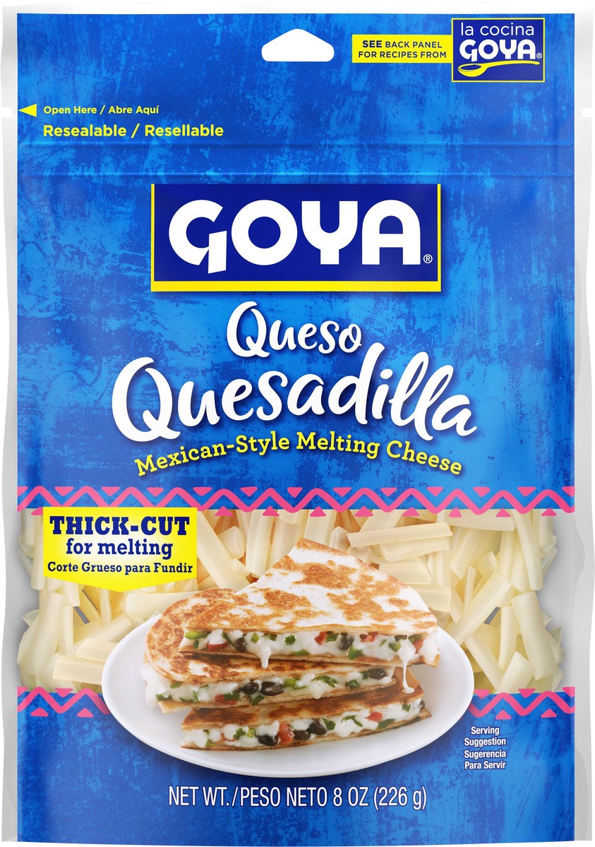 slide 6 of 9, GOYA Queso Quesadilla Mexican Shredded Cheese, 8 oz Bag, 