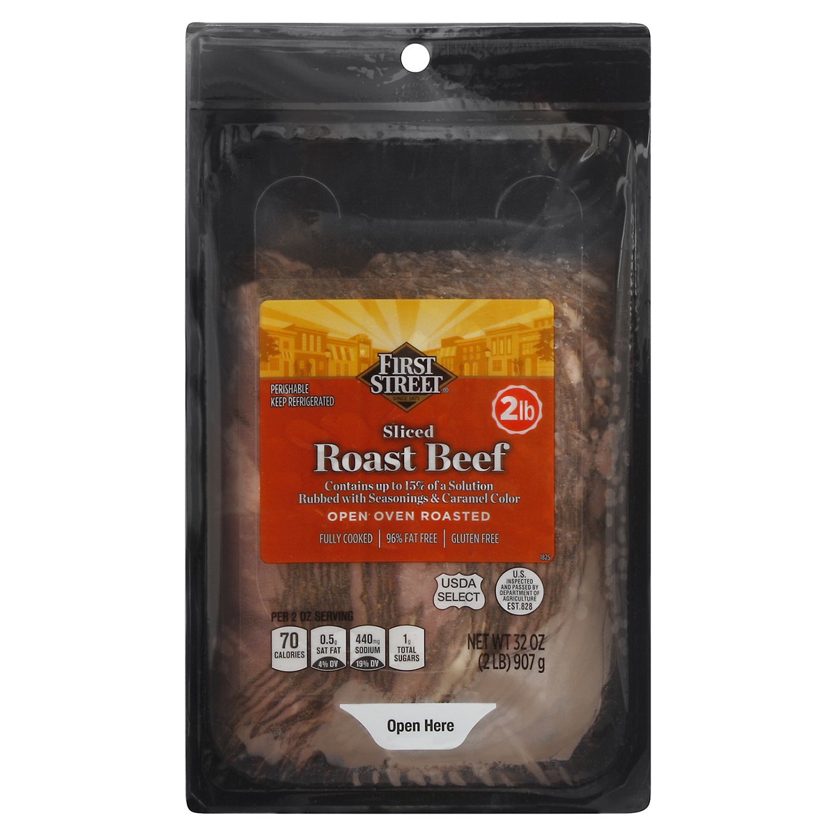 slide 3 of 4, First Street Sliced Roast Beef, 2 lb