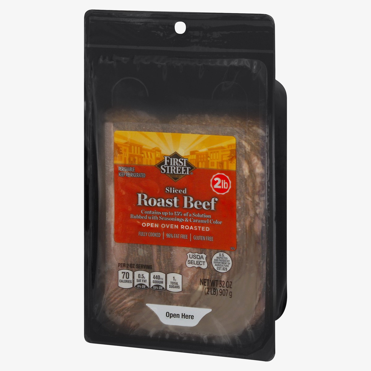 slide 4 of 4, First Street Sliced Roast Beef, 2 lb