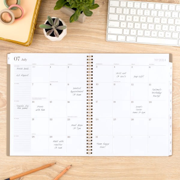 slide 4 of 10, 2024-2025 Cambridge Workstyle Monthly Academic Planner, 8-1/2"" X 11"", Timeless Taupe, July 2024 To June 2025, 1606-900A-45, 1 ct