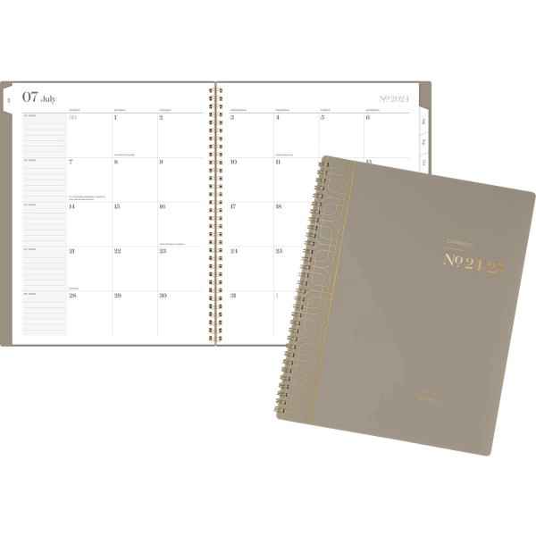 slide 3 of 10, 2024-2025 Cambridge Workstyle Monthly Academic Planner, 8-1/2"" X 11"", Timeless Taupe, July 2024 To June 2025, 1606-900A-45, 1 ct