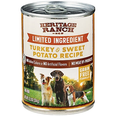 slide 1 of 1, Heritage Ranch by H-E-B Turkey & Sweet Potato Wet Dog Food, 13.2 oz