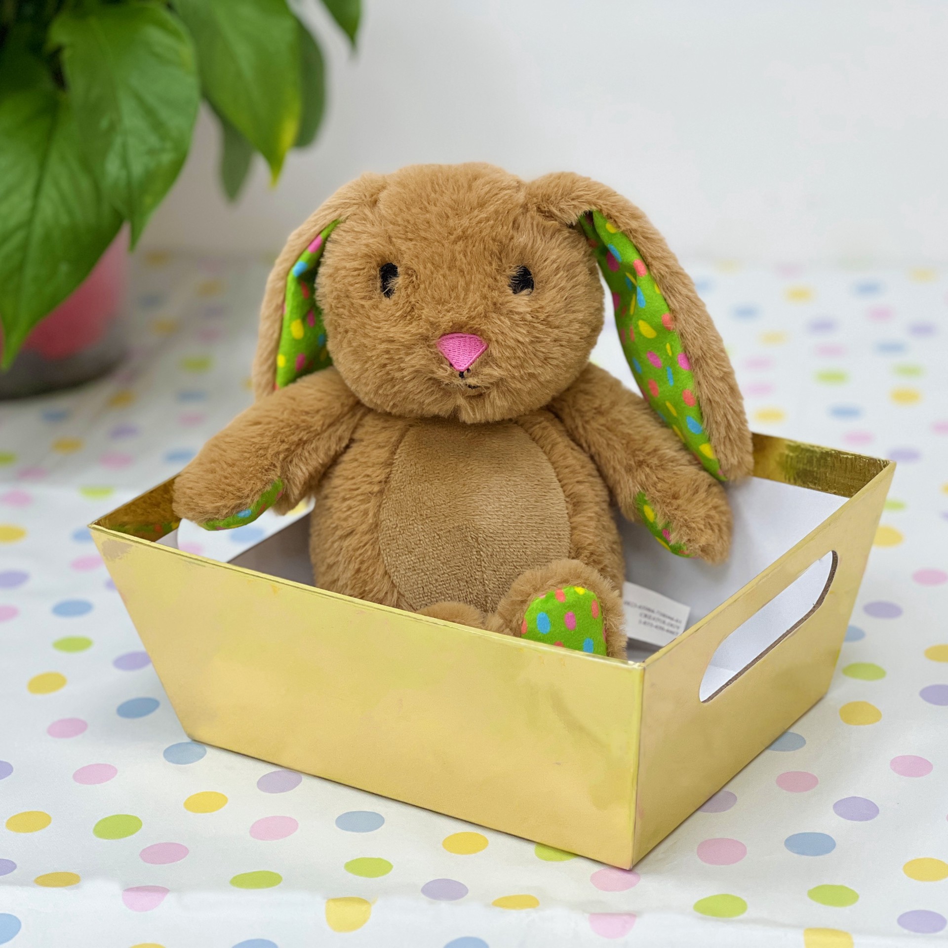 slide 4 of 4, 9" Gold Paperboard Gift Basket By Celebrate It, 9 in x 7 in x 4 in