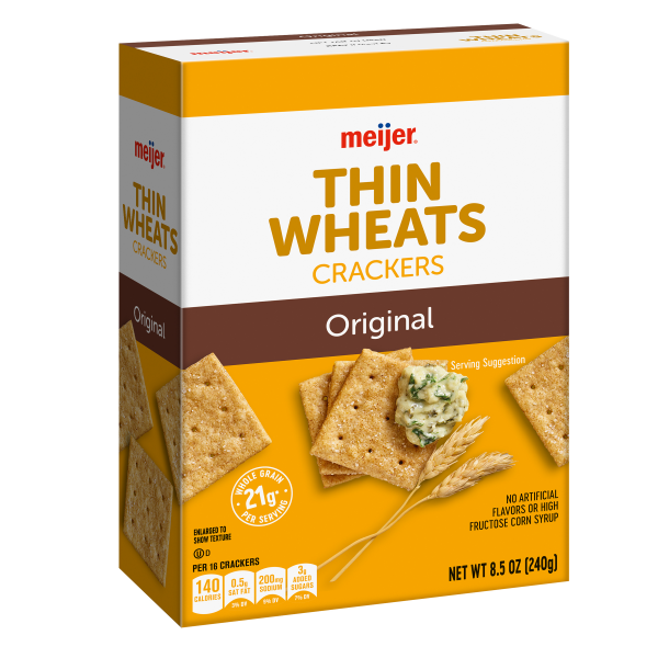 slide 15 of 29, Meijer Original Thin Wheat Crackers 8.5O, 9.1 oz
