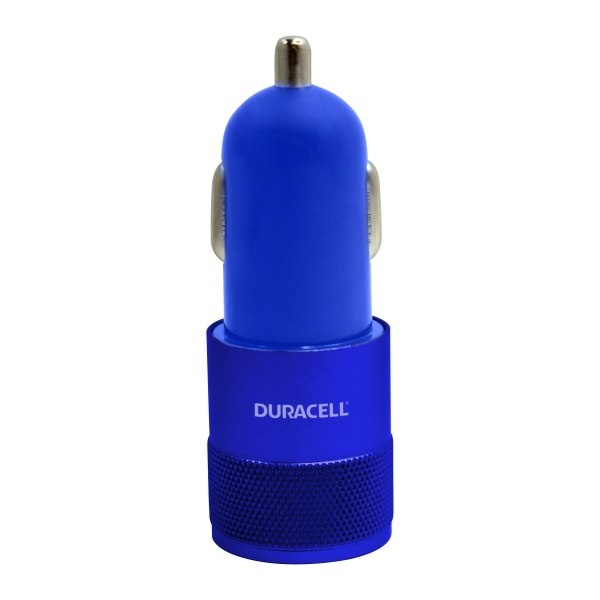 slide 1 of 1, Duracell Dual Usb Charger, Car, Blue, Le2301, 1 ct
