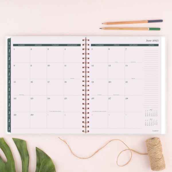 slide 10 of 10, 2024-2025 Cambridge Haven Weekly/Monthly Academic Planner, 8-1/2"" X 11"", Floral, July 2024 To June 2025, 1714-905A, 1 ct