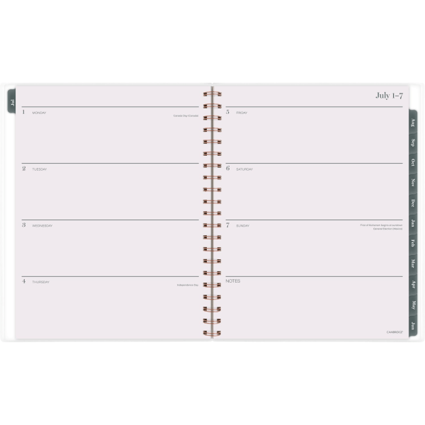 slide 7 of 10, 2024-2025 Cambridge Haven Weekly/Monthly Academic Planner, 8-1/2"" X 11"", Floral, July 2024 To June 2025, 1714-905A, 1 ct