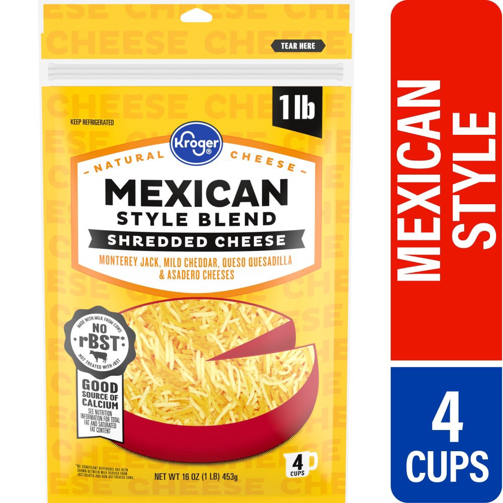 slide 1 of 4, Kroger® Mexican Style Blend Shredded Cheese, 16 oz