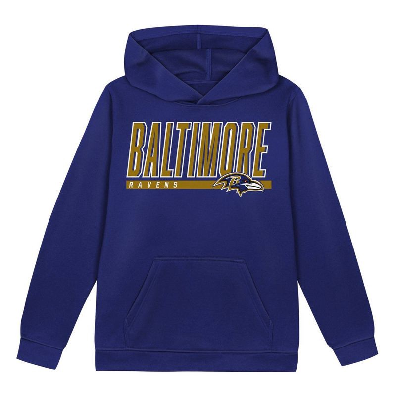 slide 2 of 3, NFL Baltimore Ravens Boys' Performance Hooded Sweatshirt - XL, 1 ct