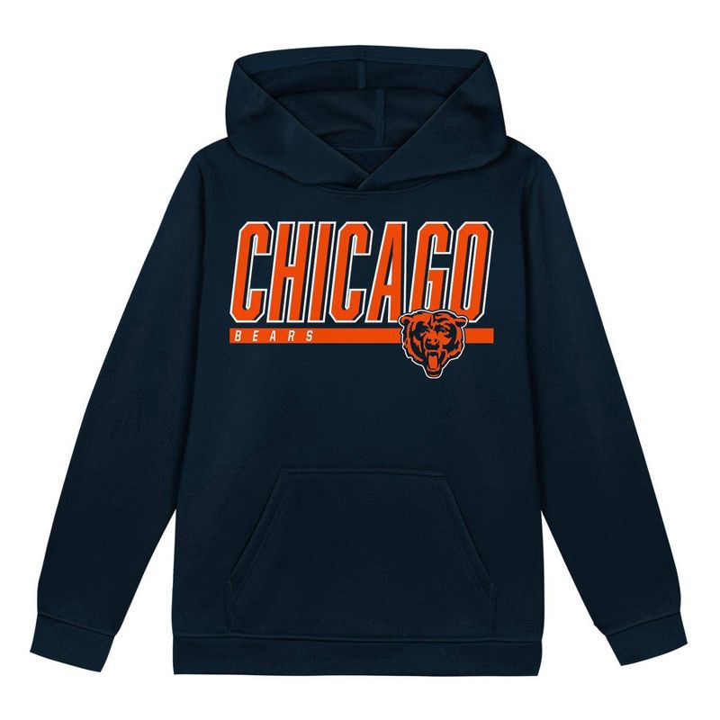 slide 2 of 3, NFL Chicago Bears Boys' Performance Hooded Sweatshirt - S, 1 ct