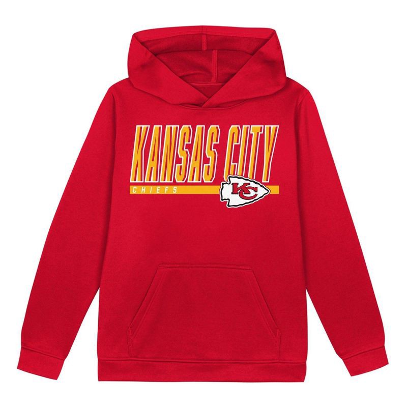 slide 2 of 3, NFL Kansas City Chiefs Boys' Performance Hooded Sweatshirt - L, 1 ct