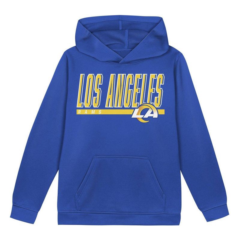 slide 2 of 3, NFL Los Angeles Rams Boys' Performance Hooded Sweatshirt - L, 1 ct