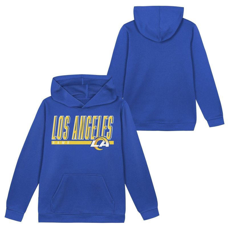 slide 1 of 3, NFL Los Angeles Rams Boys' Performance Hooded Sweatshirt - L, 1 ct