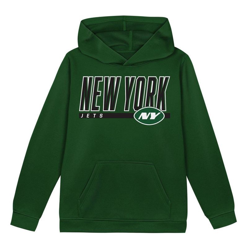 slide 2 of 3, NFL New York Jets Boys' Performance Hooded Sweatshirt - L, 1 ct