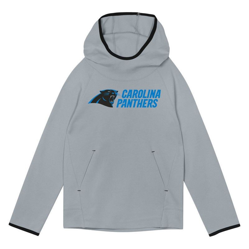 slide 2 of 3, NFL Carolina Panthers Boys' Gray Performance Hooded Sweatshirt - L, 1 ct