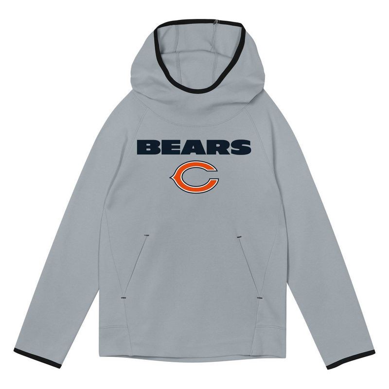 slide 2 of 3, NFL Chicago Bears Boys' Gray Performance Hooded Sweatshirt - L, 1 ct